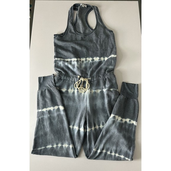YFB Young Fabulous Broke L Terry Jumpsuit Racerback Tie Dye Pocket Stretch NWT - Picture 2 of 7